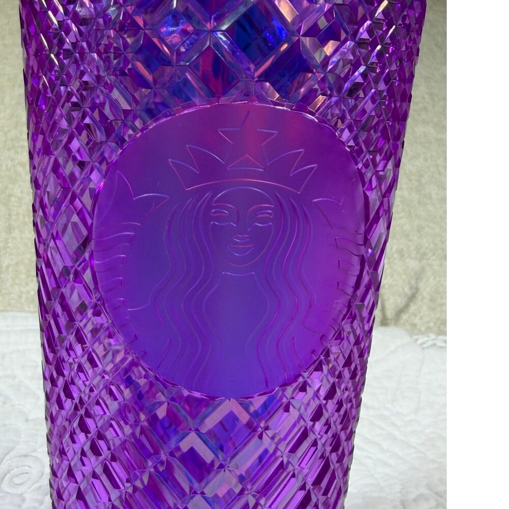 Starbucks Purple Jeweled Venti 24oz Tumbler Insulated Travel Cup Reusable Mug - Picture 2 of 8